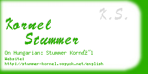 kornel stummer business card